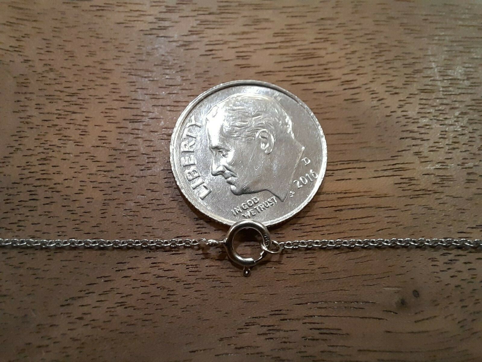 12.5″ 14K White Gold 1.0mm Child’s Rolo Chain Necklace – 0.817 grams