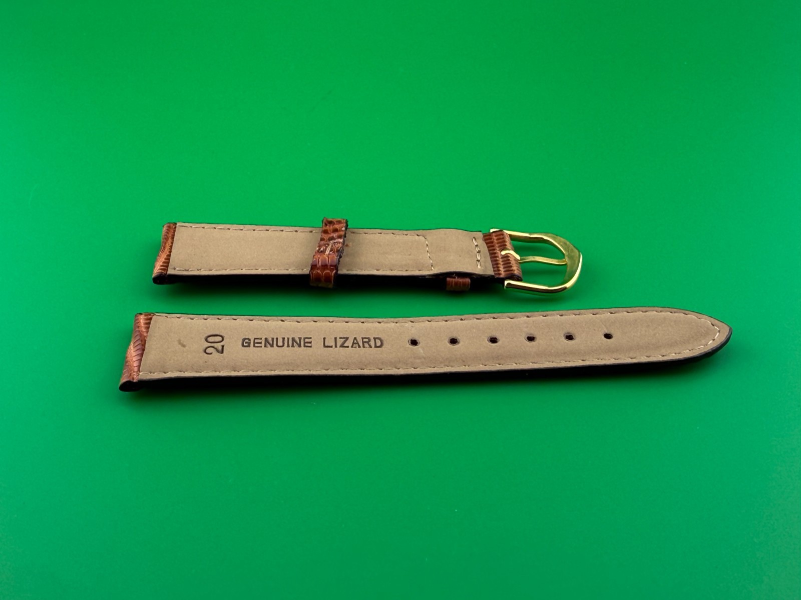 BROWN LIZARD WRIST WATCH STRAP..LIGHT BROWN. NEW. MULTIPLE SIZES. GENUINE.
