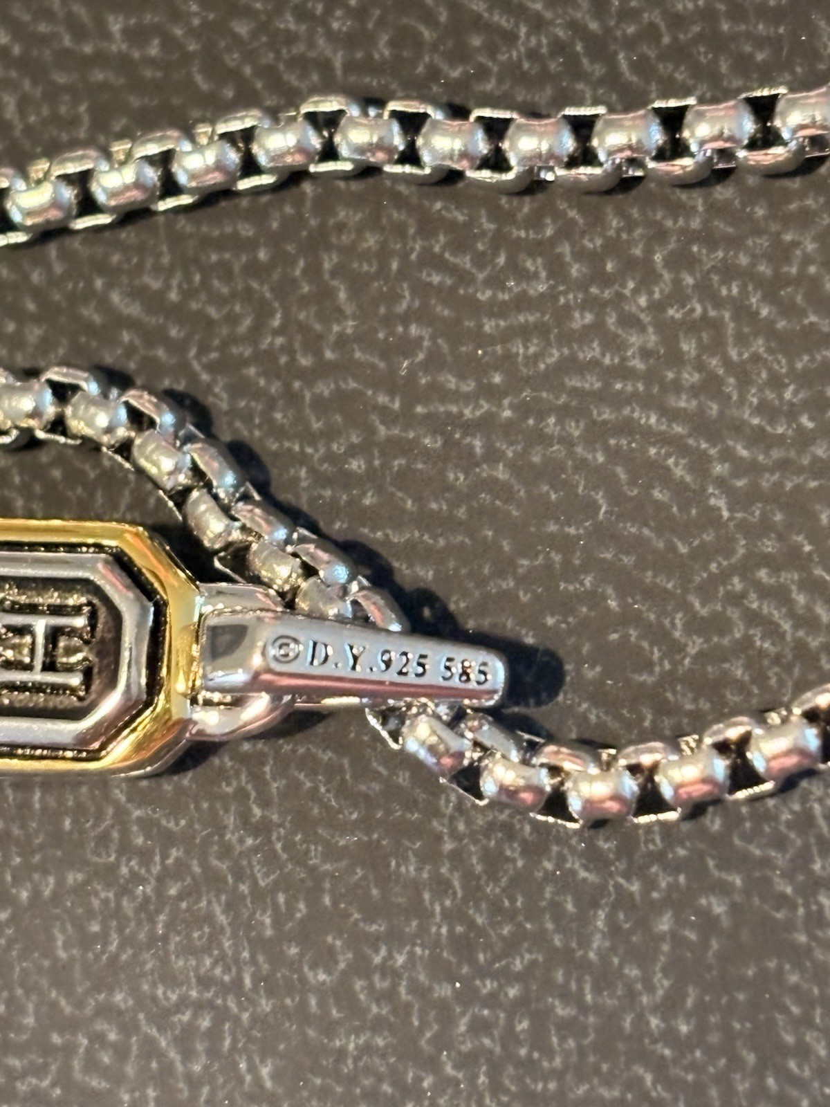 David Yurman men Honor Amulet in Sterling Silver with 14K Yellow Gold, 27MM 22″