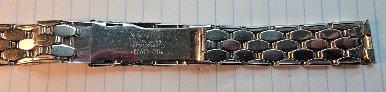 Applied Logo Kreisler Coffin Link Stainless Watch Bracelet Accutron 6 1/2″ LONG!
