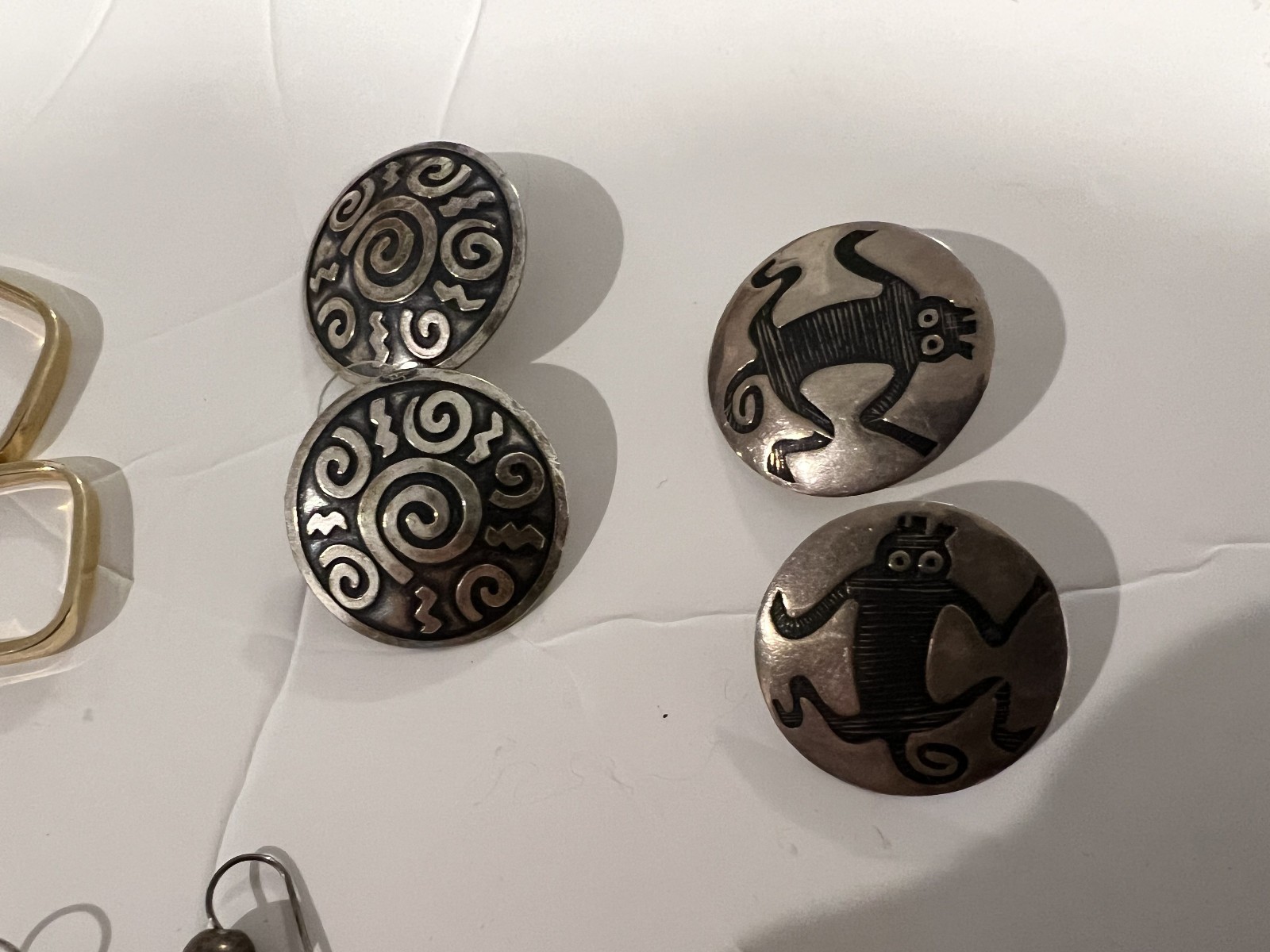EIGHT PAIRS VINTAGE ESTATE EARRINGS SOUTHWEST NATIVE STERLING SILVER TURQUOISE2