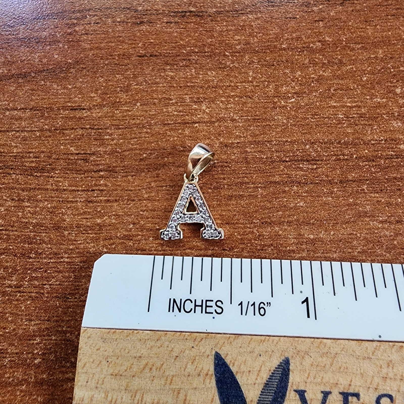 10K Yellow Gold Initial “A” Charm 0.10CTW Diamond Letter Pendant – w/o Chain