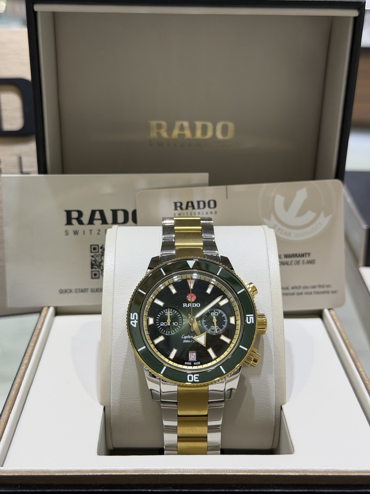 New Rado Captain Cook Chronograph Automatic Green Dial Men’s Watch R32151318