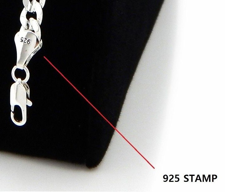 925 STERLING SILVER PLATED FIGARO LINK CHAIN 5mm 10″ FASHION ANKLET BRACELET