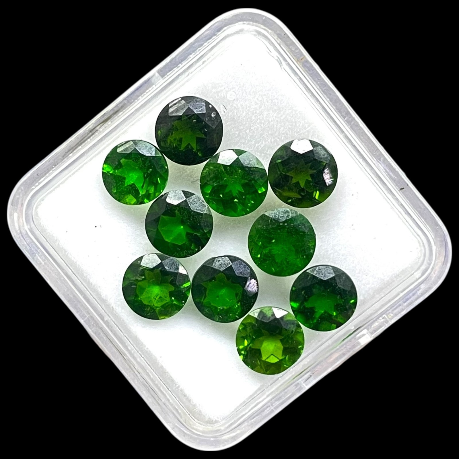 10 Pcs Natural Chrome Diopside 6mm Round Cut Vivid Green Loose Gemstones Lot