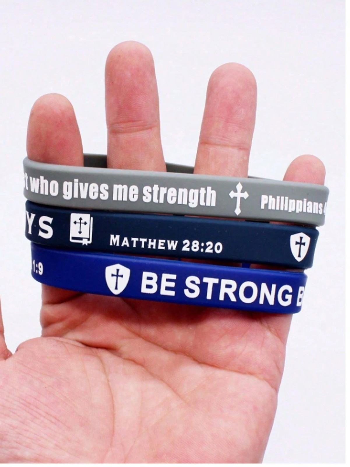 20PCS Christian Bible Verse Silicone Bracelets Religious Scripture Wristbands US