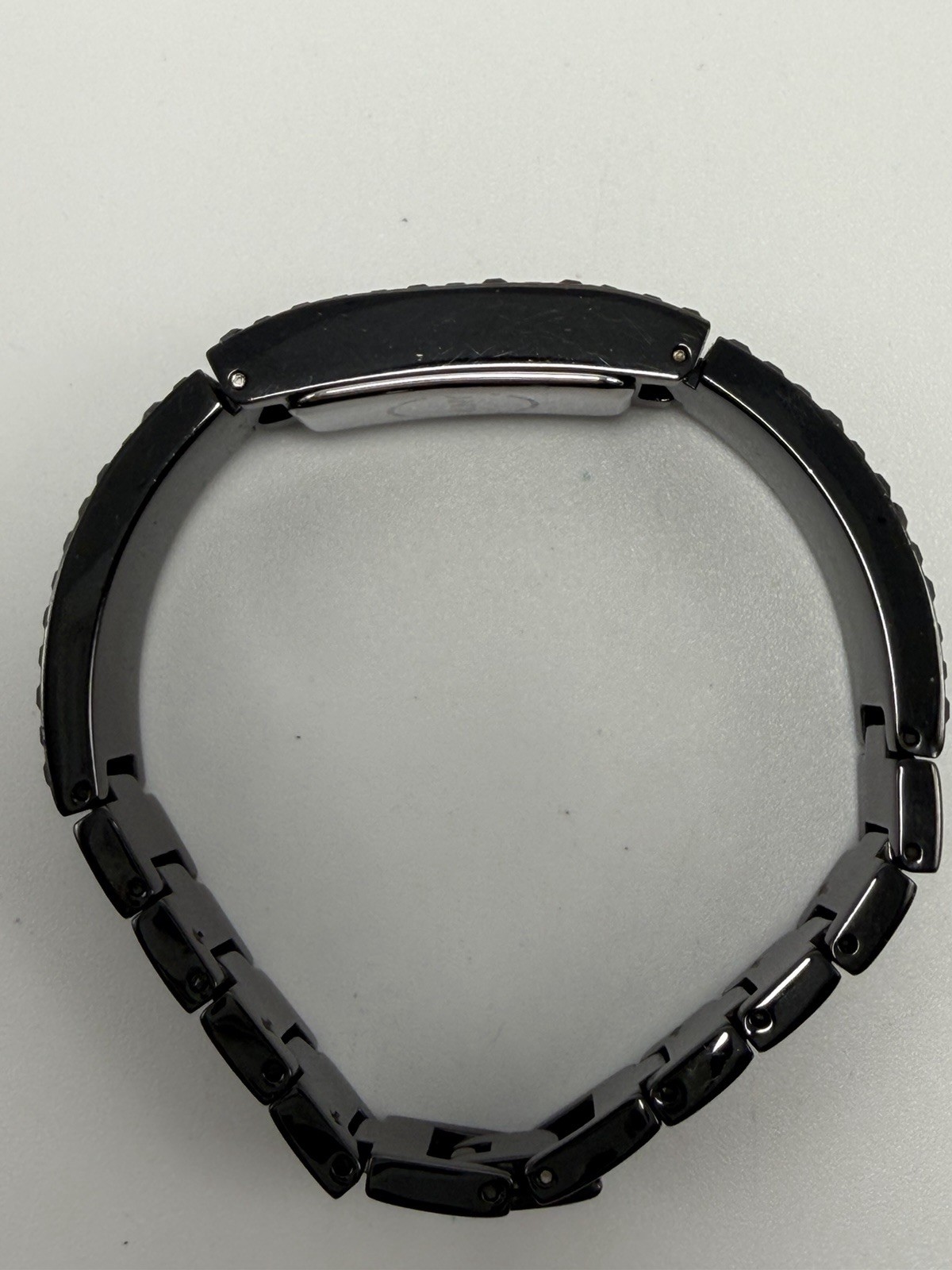 DKNY NY-3897 New Battery Ladies Watch Black Crystals 12MM 6″ Solid Stainless