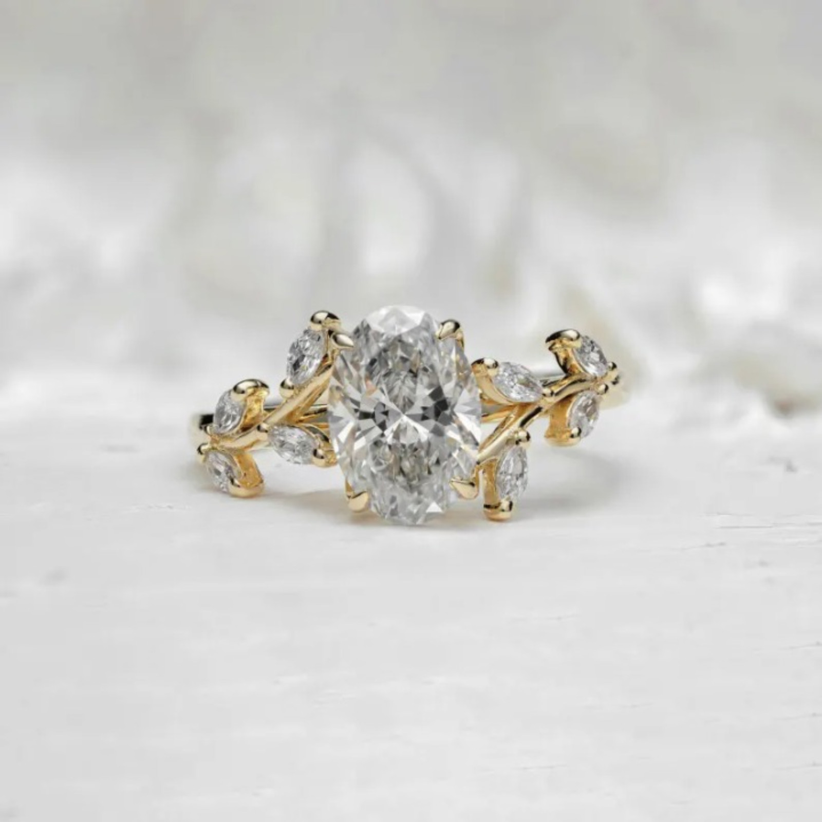 Solid 14k Yellow Gold 1.50 CT Lab Grown Diamond Ring | Oval Cut Certified Gift