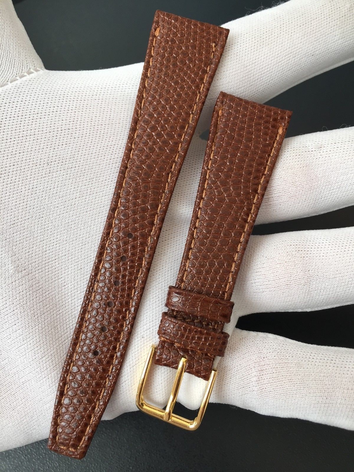 BROWN LIZARD GRAIN WATCH STRAP 20MM “NEW OLD STOCK 1960-1970”