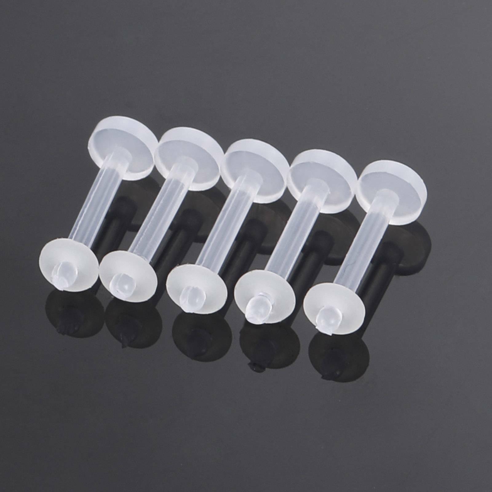 50PC Clear Acrylic Nose Ring Lip Eyebrow Retainer Stud Earring Piercing Flexible