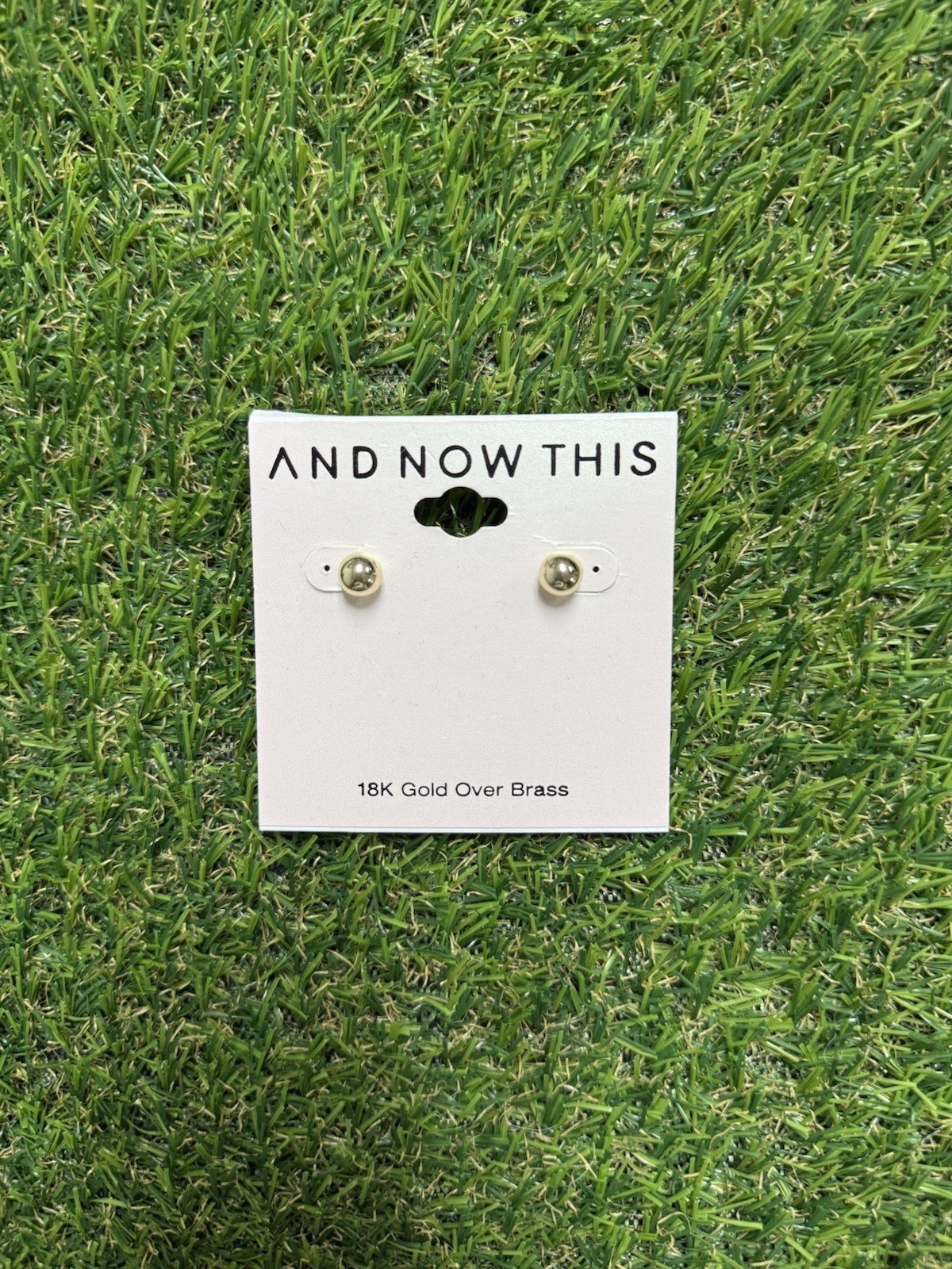 And Now This 18K Gold Over Brass Ball Stud Post Earrings $30 Minimalist