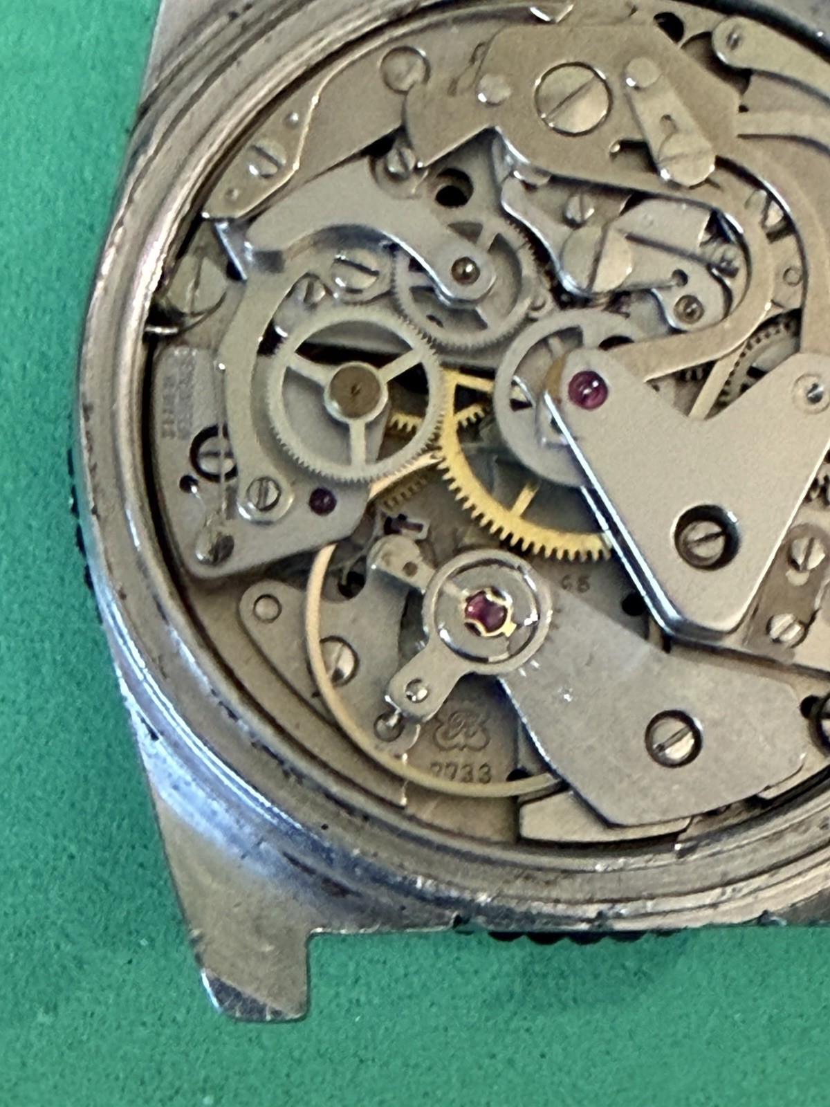 Vintage CANDINO PANDA Dial Chronograph World Time Bezel Valjoux 7733