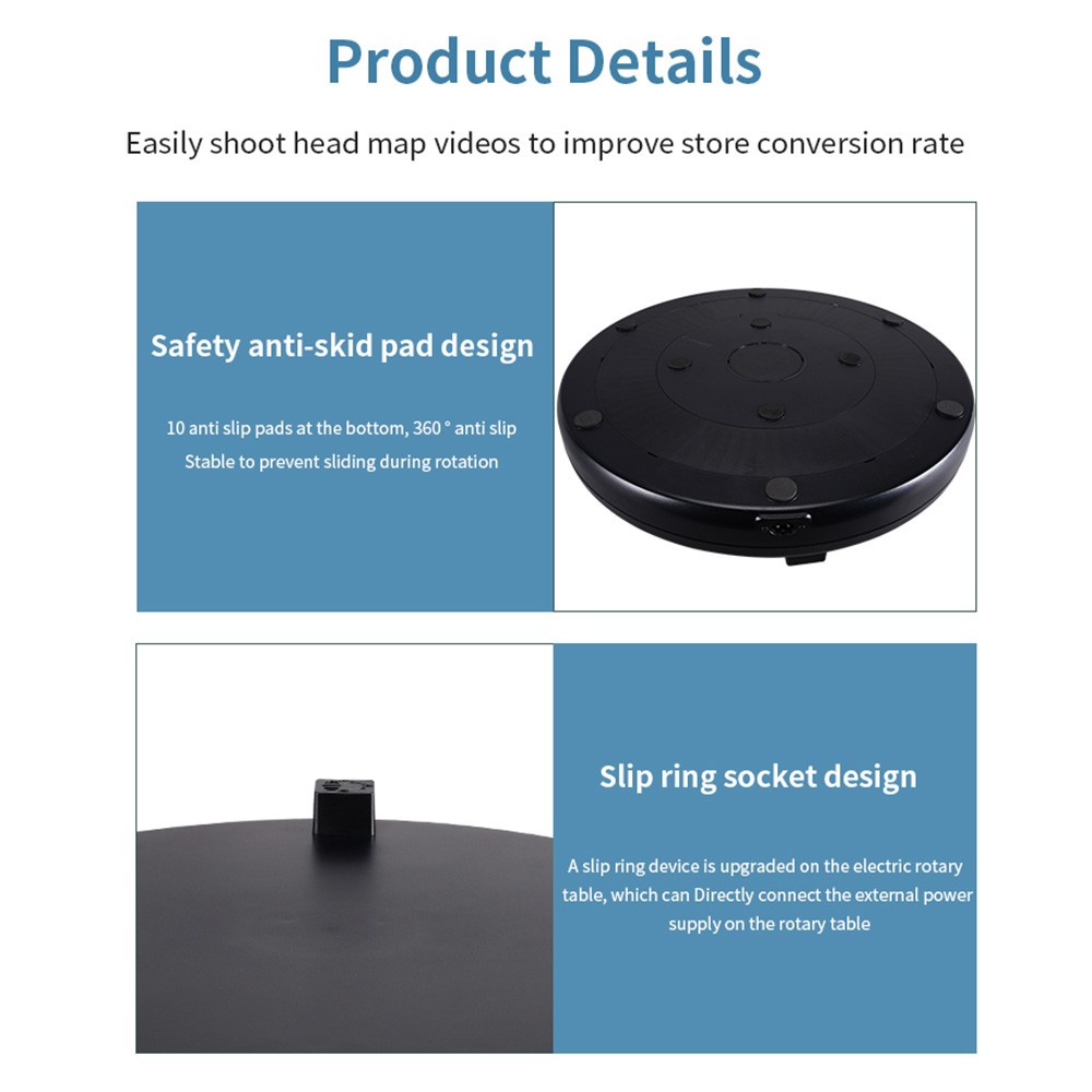 45CM/17.7in Motorized Rotating Display Stand Display Base 360°Rotatable Ele YNHJ