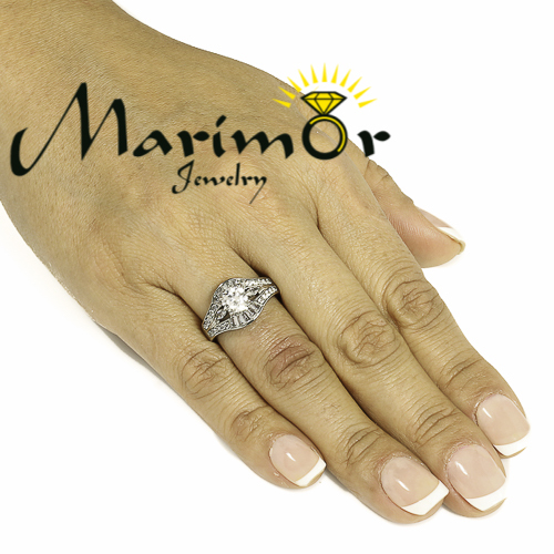 Womens AAA Cubic Zirconia Silver Stainless Steel Engagement Wedding Ring Sz 5-10