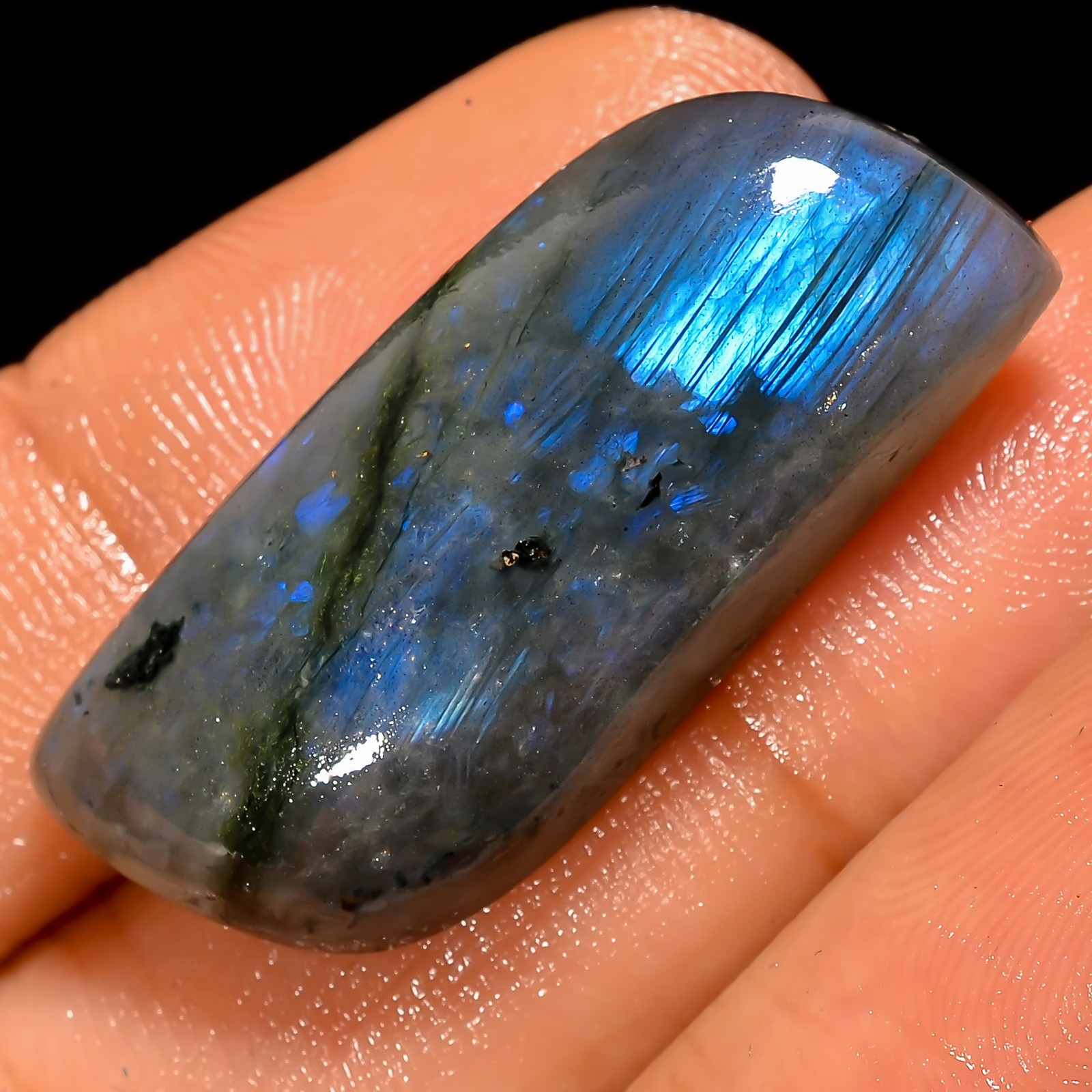100% Natural Labradorite Fancy Shape Cabochon Gemstone 29 Ct 32X14X7 mm GC-44426