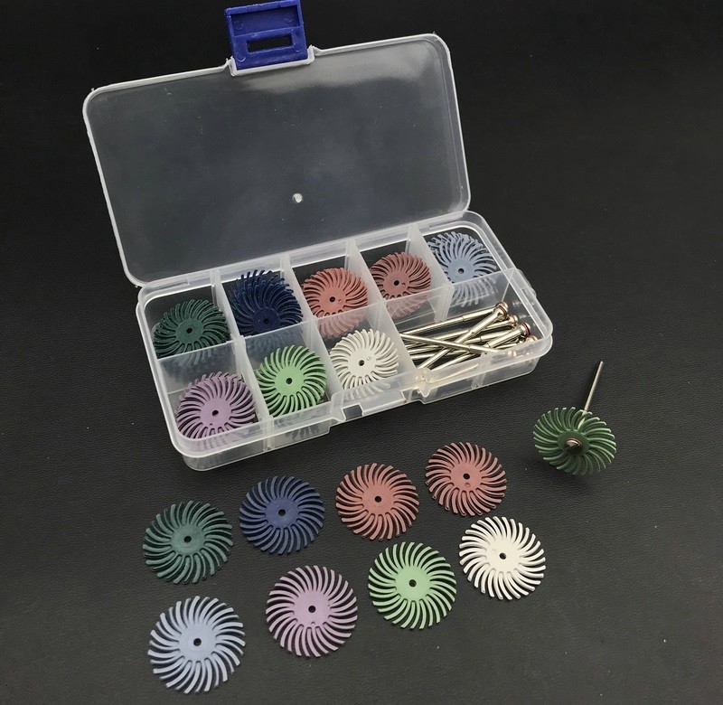 40pcs Radial Bristle Disc Abrasive Brush Polishing Wheel With 10pcs 2.35mm Shank