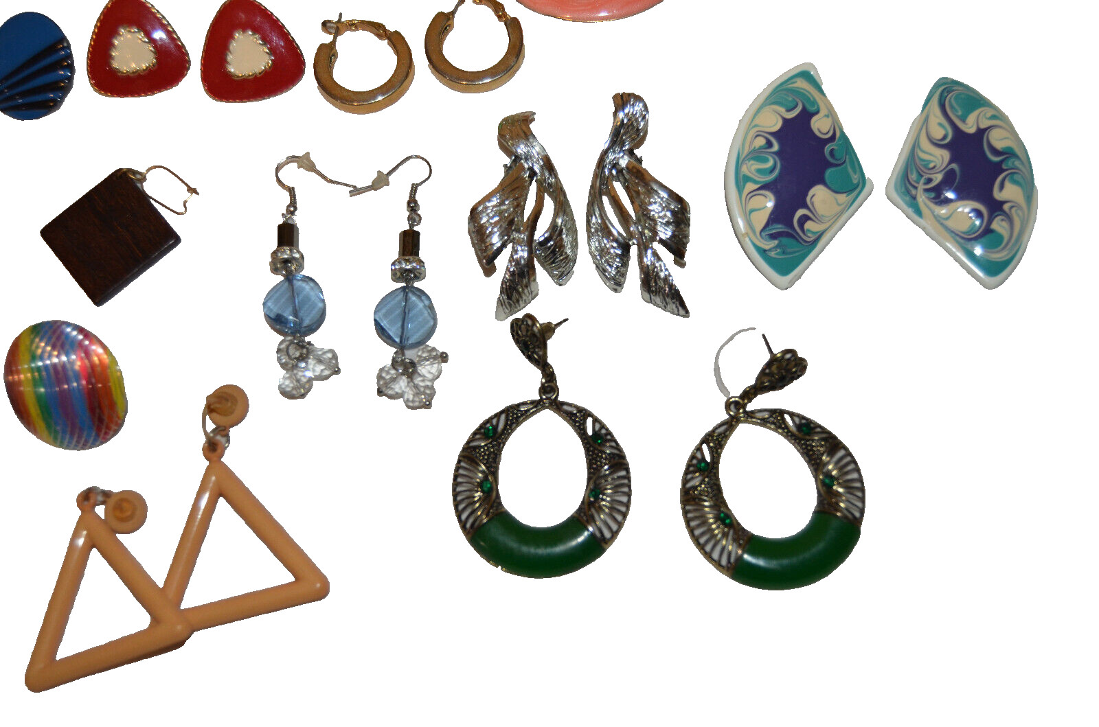 42 Costume Jewelry Earrings Lot – Mixed Types – Peirced & Clasps