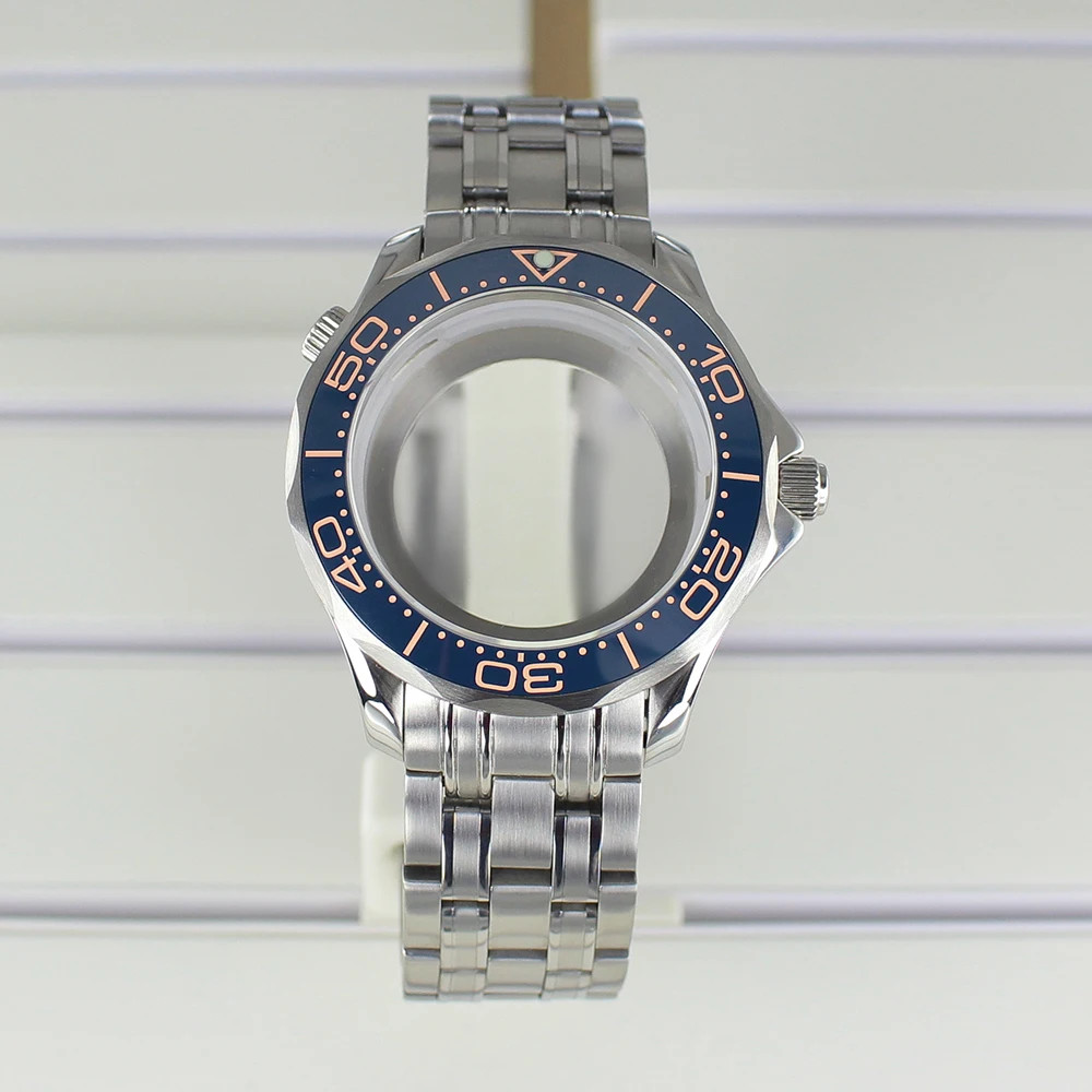 41mm Watch Case Bracelet Seamaster Mod Sapphire For Seiko NH35 NH36 NH38