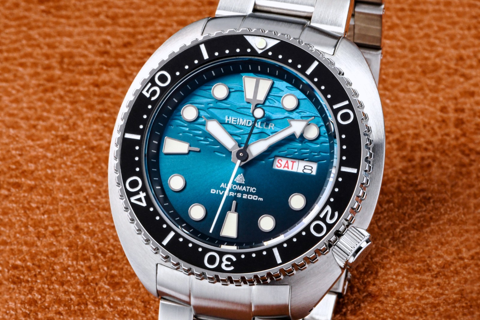 Heimdallr Sharkey 6105 Willard NH36 Day Date Automatic Watch Turtle Diver 45mm