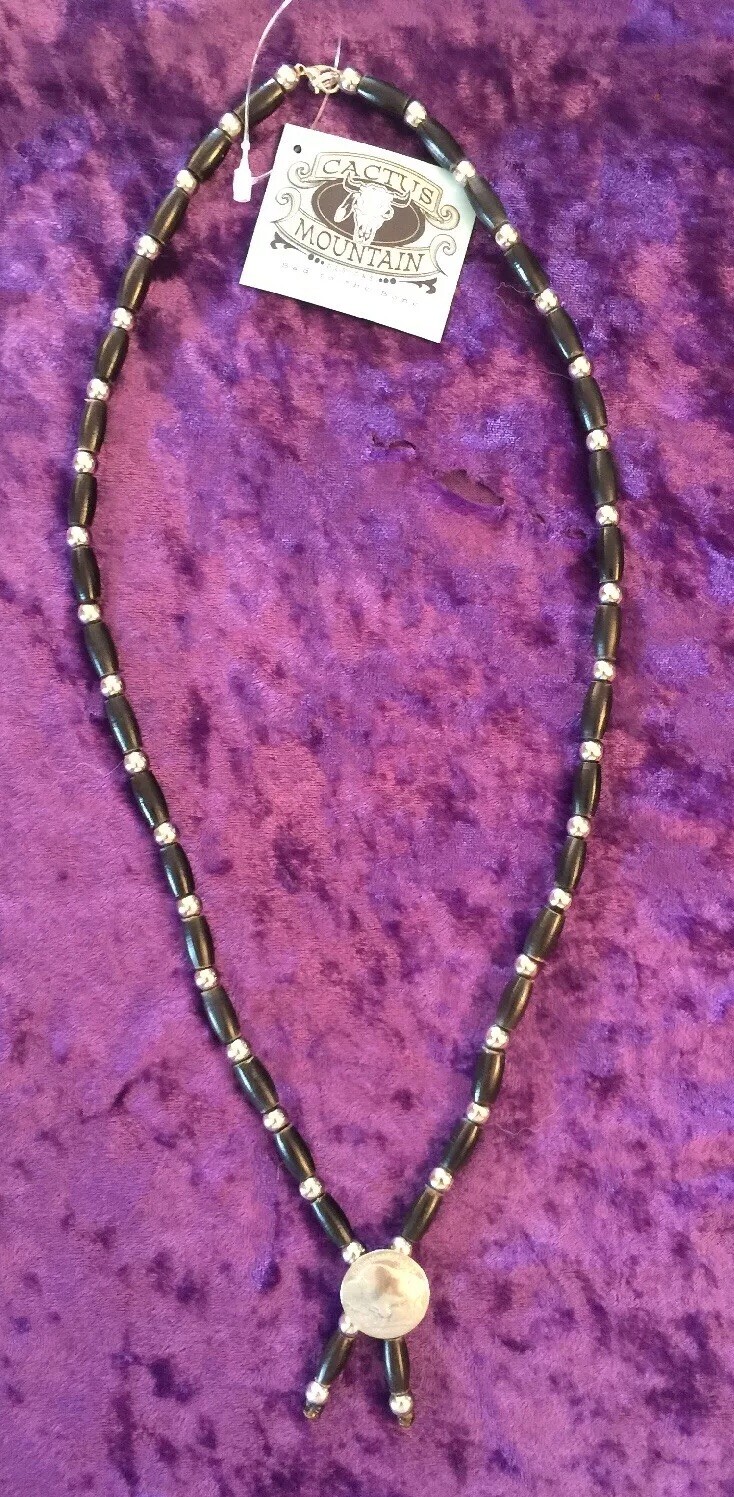 Buffalo Horn Necklace Handmade By Cactus Mountain Authentic Buffalo Nickel! USA