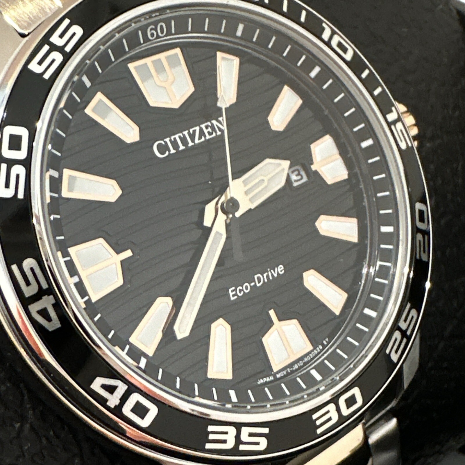 Citizen Eco-Drive Dual Tone AW1706-52E Black Dial Date Display Men’s Watch