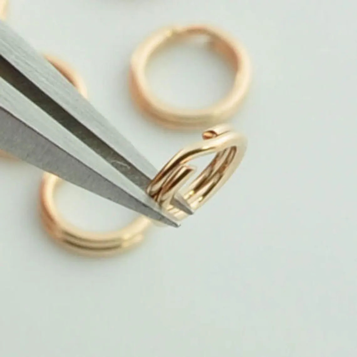 5MM 14K Solid Yellow Gold Key Rings Split Jump Rings Variable (1) or (5)