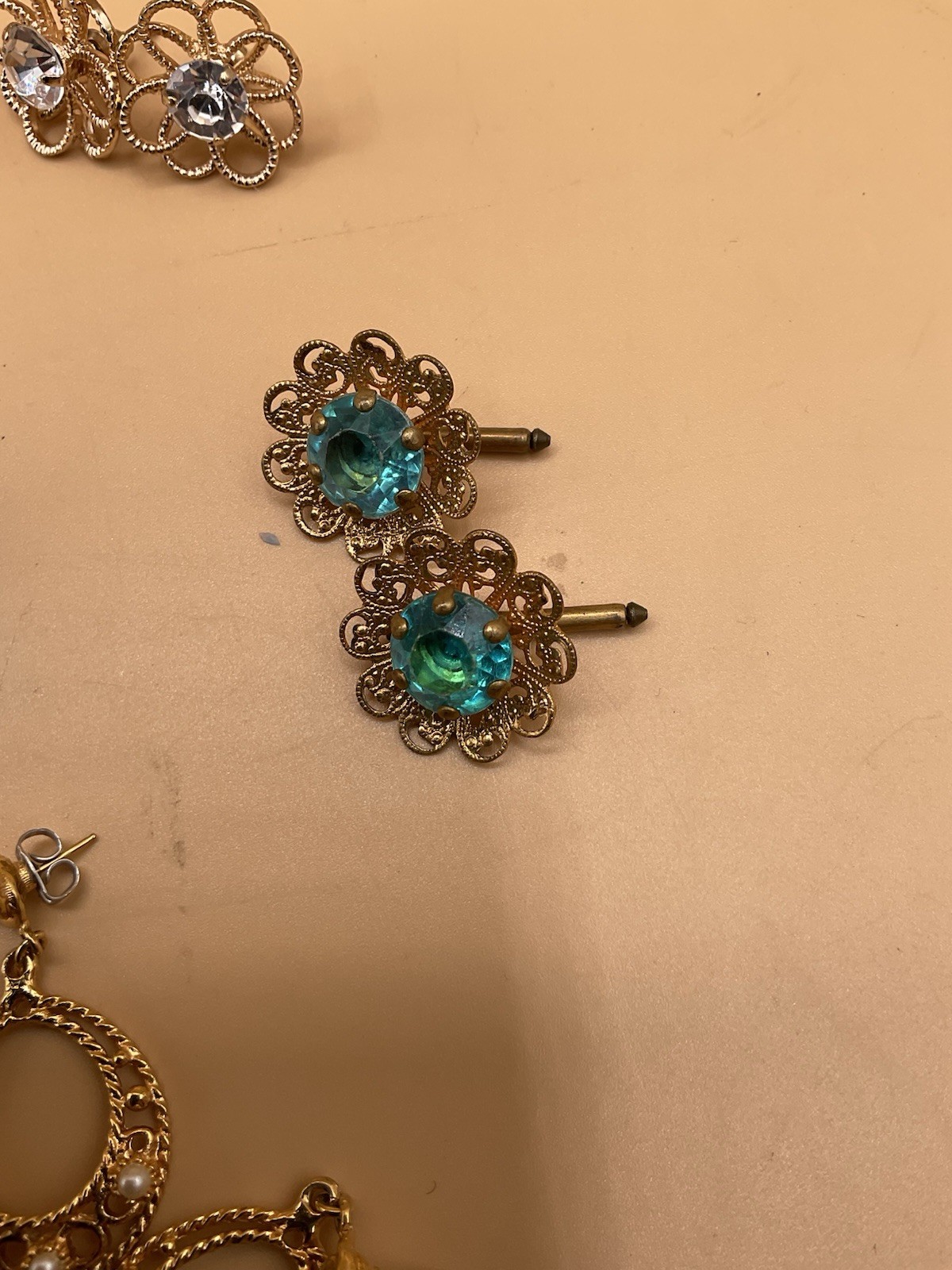 lot of 16 earring sets and 2 rings