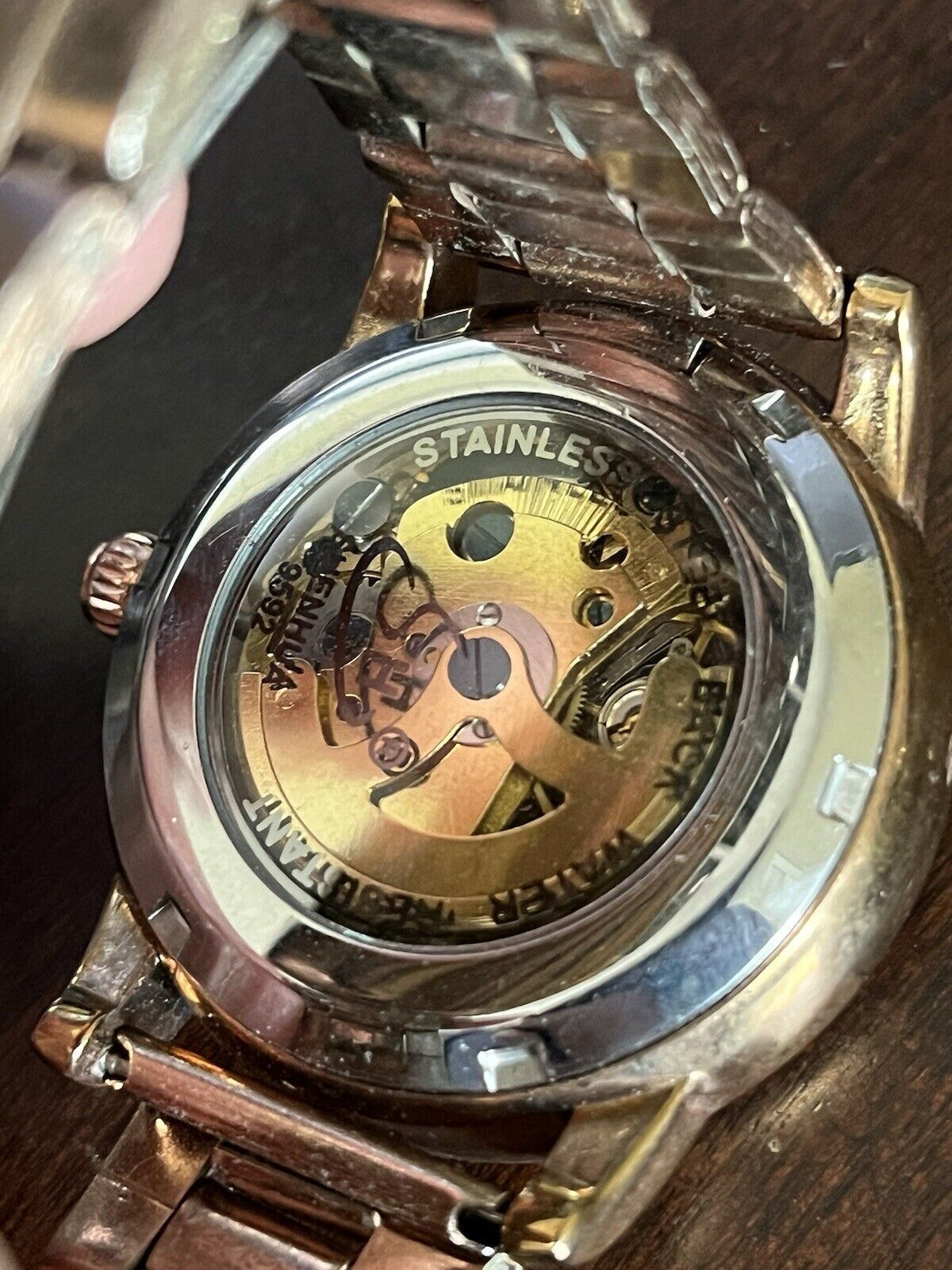 Shenhua Automatic Rose Colored Metal Band Mechanical Auto Ladies Watch