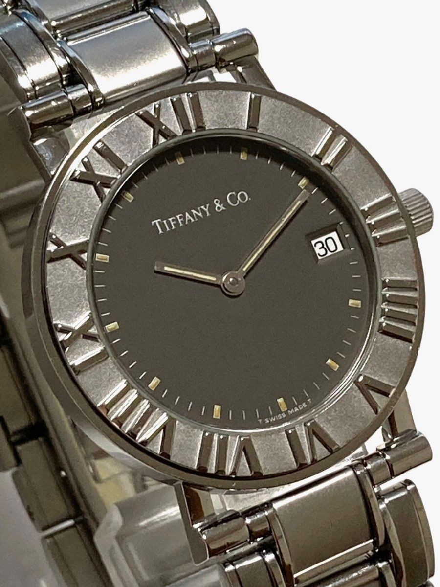 [B1P] Tiffany Atlas Gray Dial Boys Size Quartz Stainless Steel Watch [t9n]