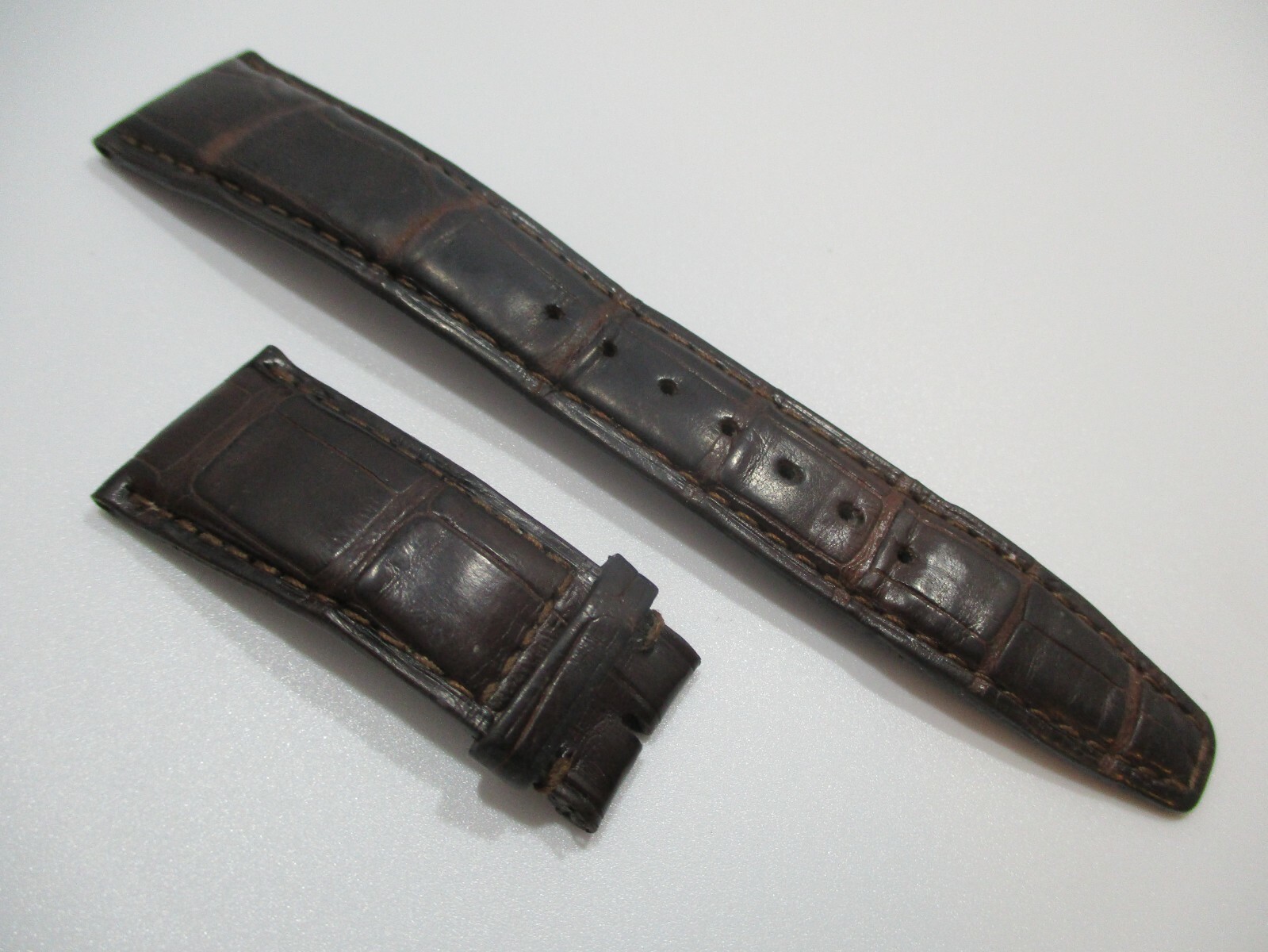 IWC Watch 22mm x 18mm Brown Reptilian Watch Strap Band Pair A24704 135+55mm Long
