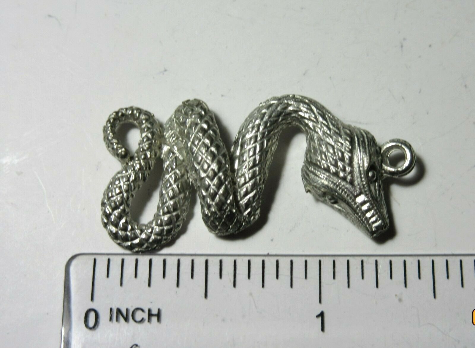 2 Pieces Pewter SNAKE Pendants 1 7/16 Inch Collectible Reiki PSP-1
