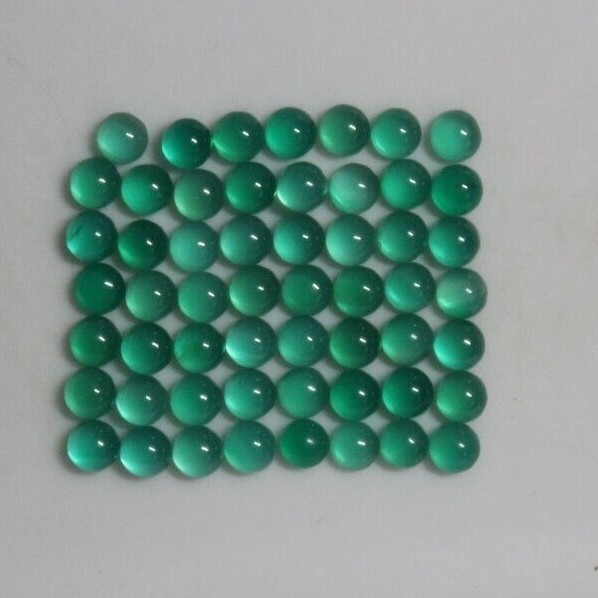 Green Onyx 3mm, 4mm, 5mm, 6mm, 7mm, 8mm, 10mm, 12mm, 14mm Round Loose Cabochons