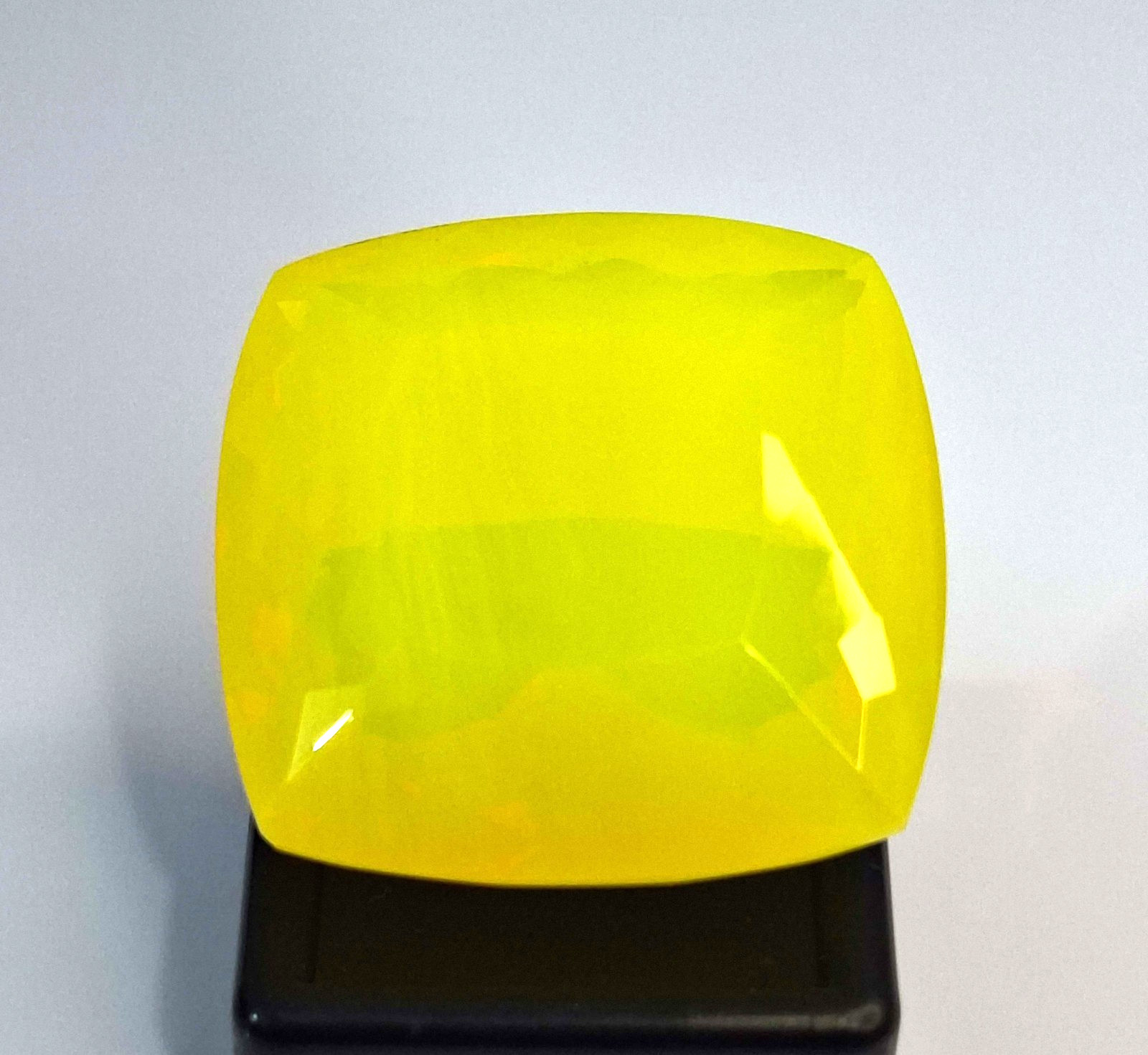 Lab Created Neon Yellow Welo Opal Cushion Cut 126-128 Ct Loose Gemstone SP1164