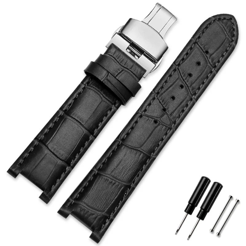 Genuine Leather Watch Strap Fit for Gc 22x13mm 20x11mm Notched Wristwatches Band