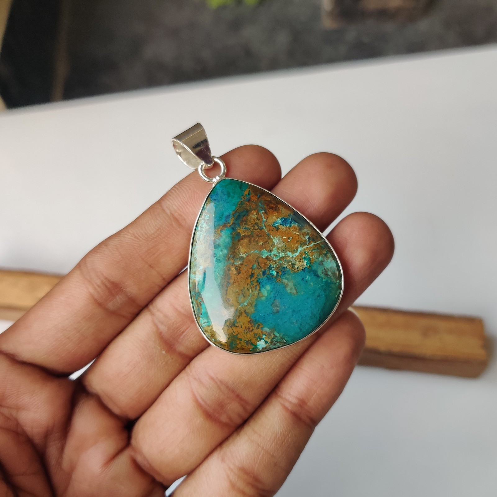 Shattuckite Gemstone Pendant 925 Sterling Silver Free Shipping Pendant BT824