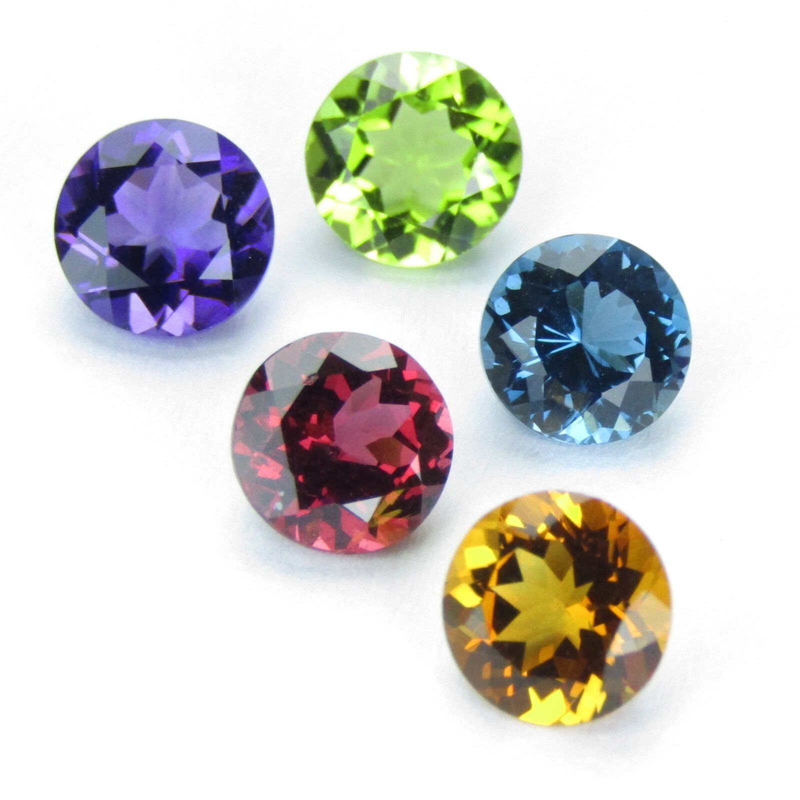 6.88Cts Sparkling Natural Semi Precious 7mm Round 5Pcs Of Loose Brazil Gemstones