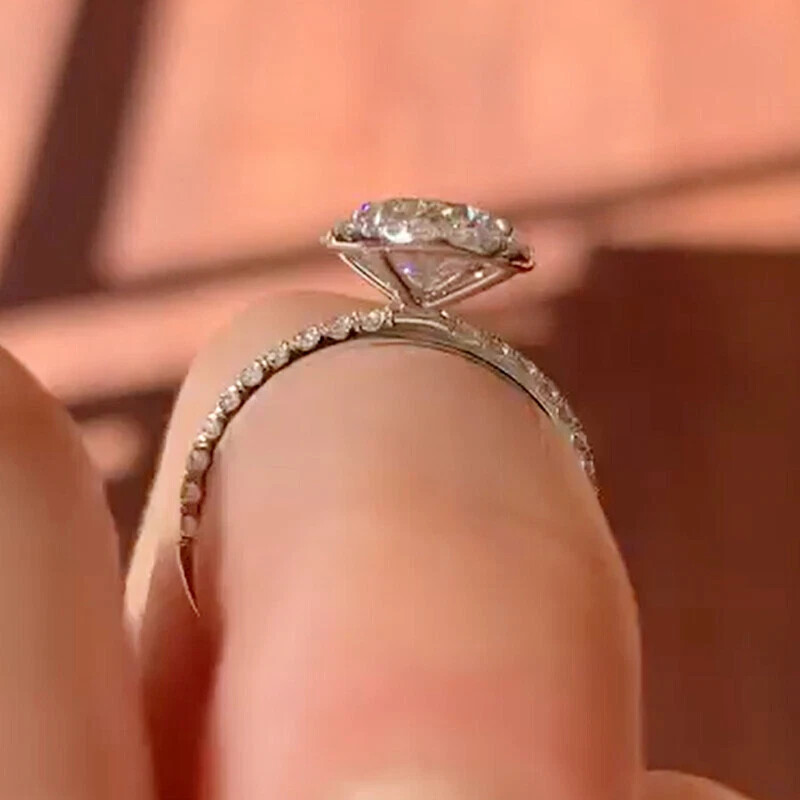3 Ct Oval Cut Lab Created Diamond Halo Engagement Ring 14K White Gold Plated