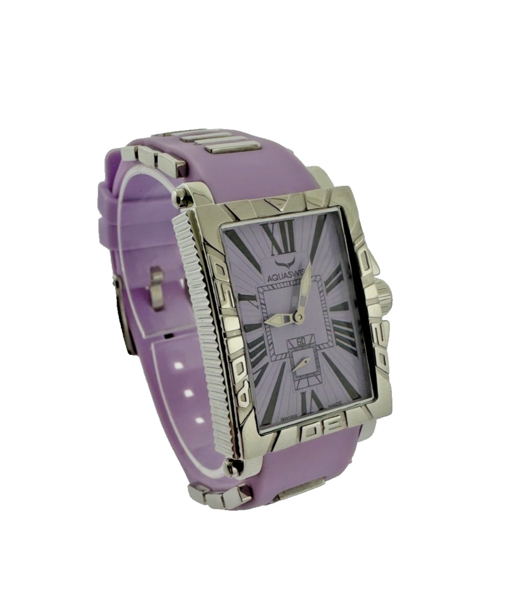 Aquaswiss Womens Purple Swiss Quartz Watch Silicone Band 63L0027