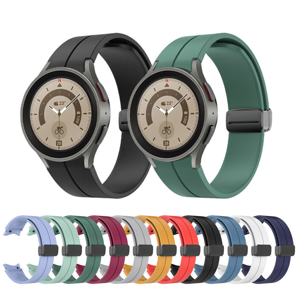 Magnetic Clasp Silicon Strap Band For Samsung Galaxy Watch 5 40/44mm/ 5 Pro 45mm