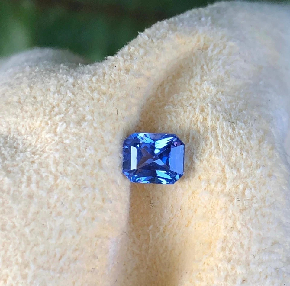 4 Ct Rare Natural Certified Ceylon Blue Sapphire Emerald Cut Loose Gemstone