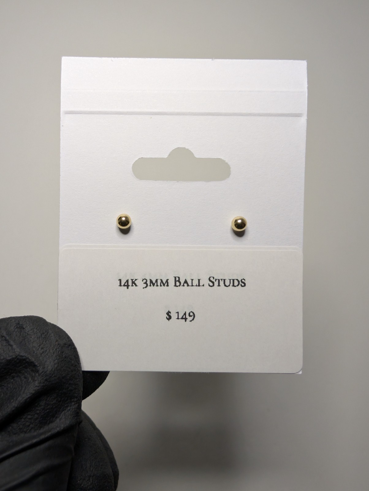 14K Yellow Gold 3.0mm Round Ball Stud Earrings