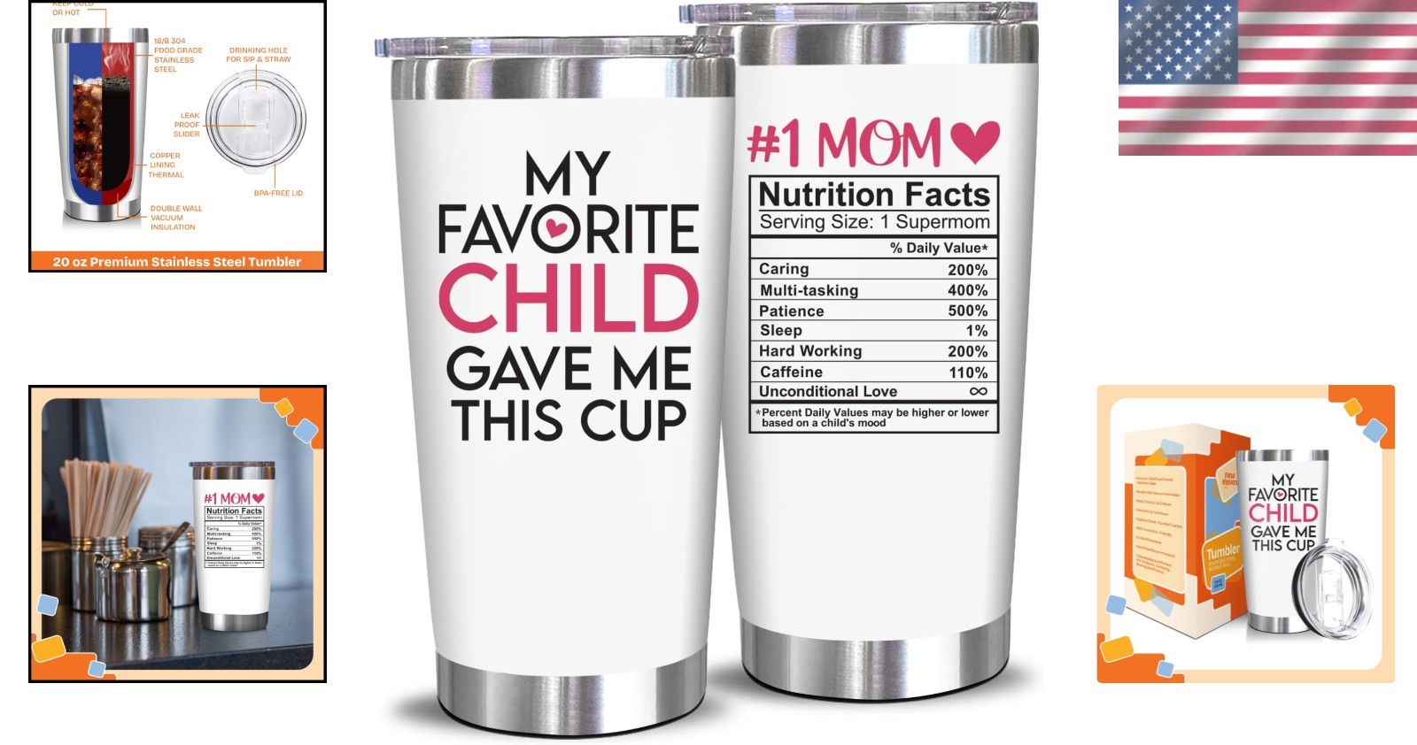Practical Mom Gift – Stainless Steel Tumbler