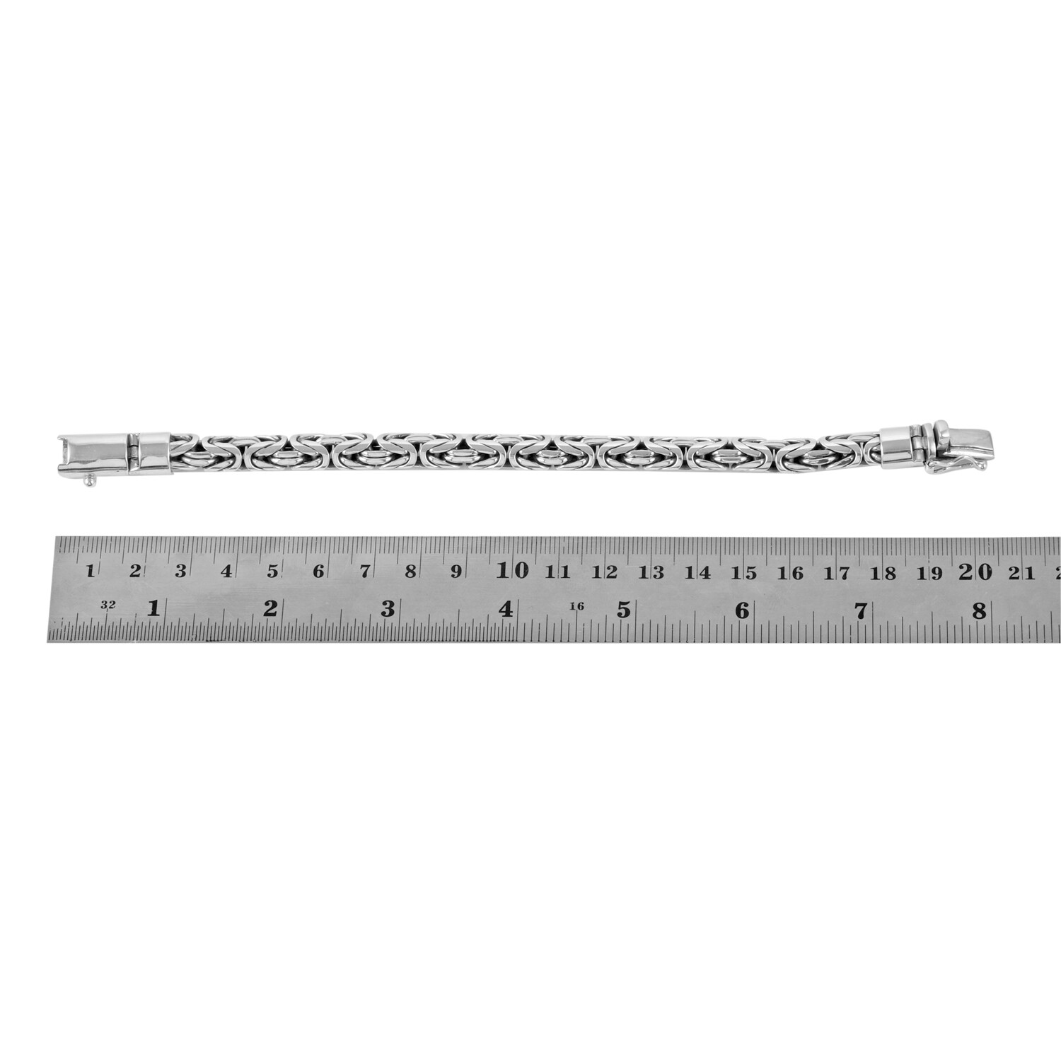 MENS Chain Bracelet BYZANTINE 8 MM Chunky Solid 925 Sterling Silver