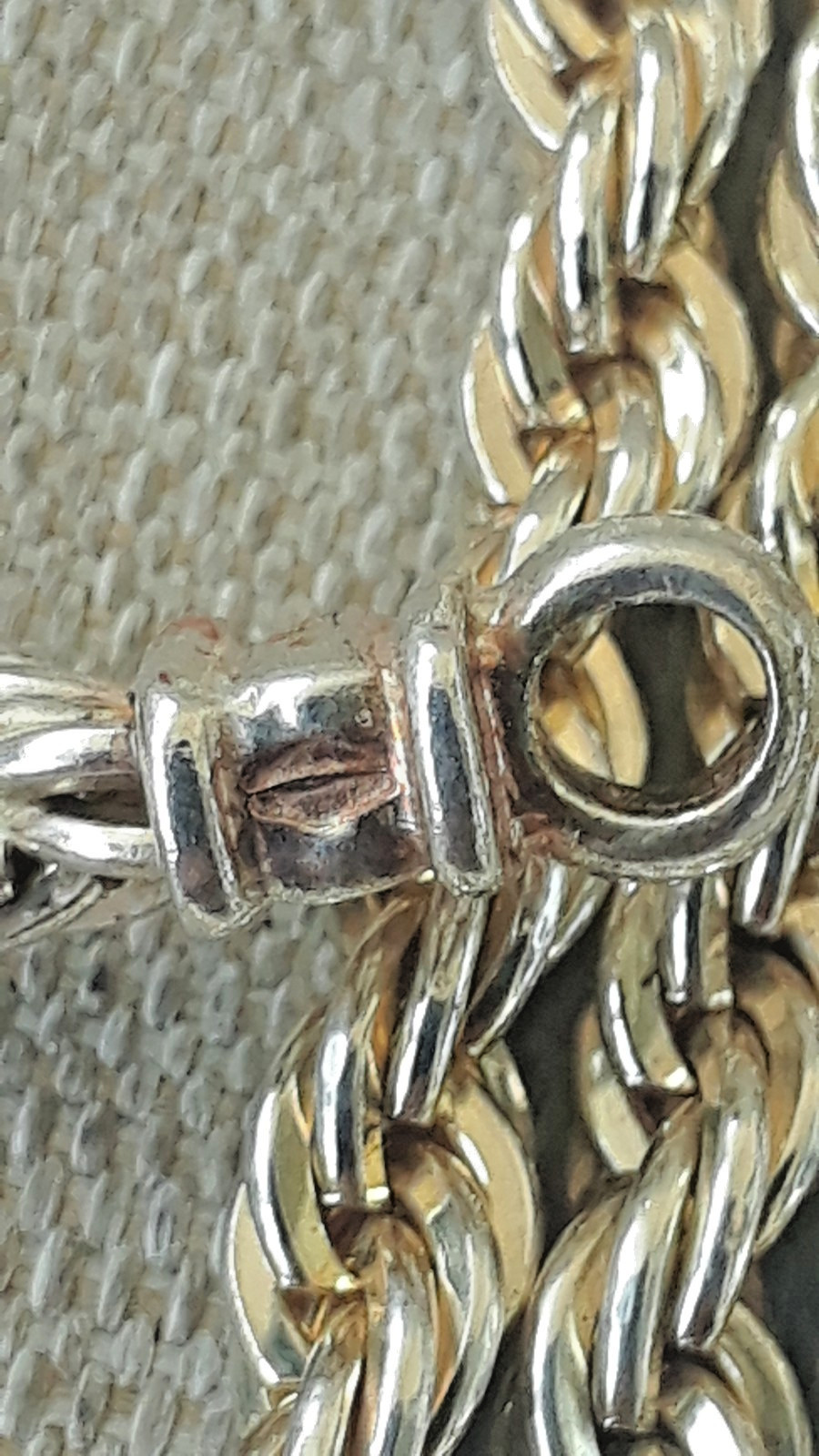 Vintage Gold Tone Sterling Silver 24.5” Rope Chain 4.7mm 47.5g