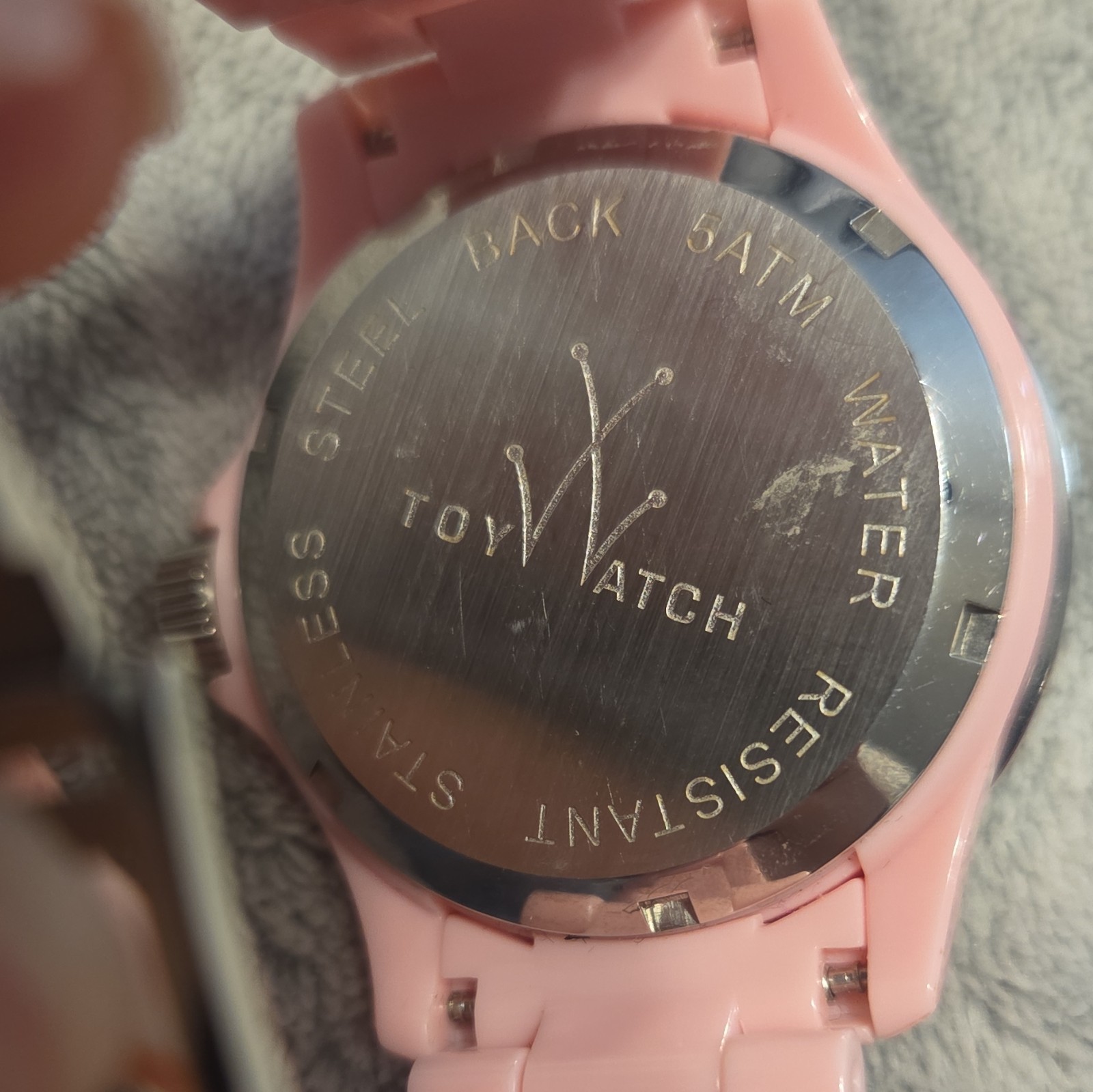 ToyWatch Women’s Pink Analog Quartz Watch, Plastic Bracelet, Date, 50m 5 ATM