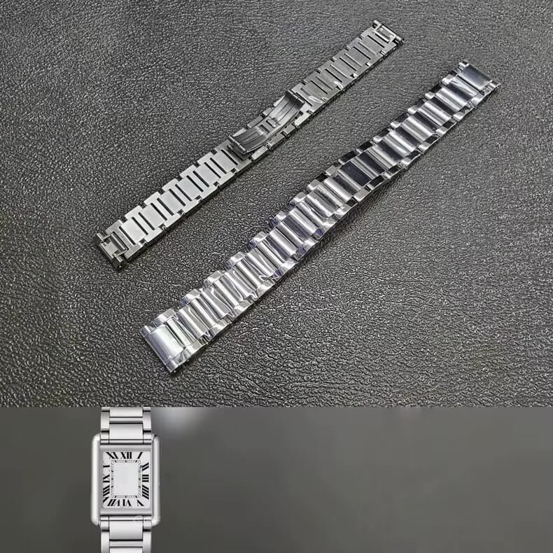 16mm 19mm Steel Strap Watch Bracelet For Cartier Tank Must Series Easy Change