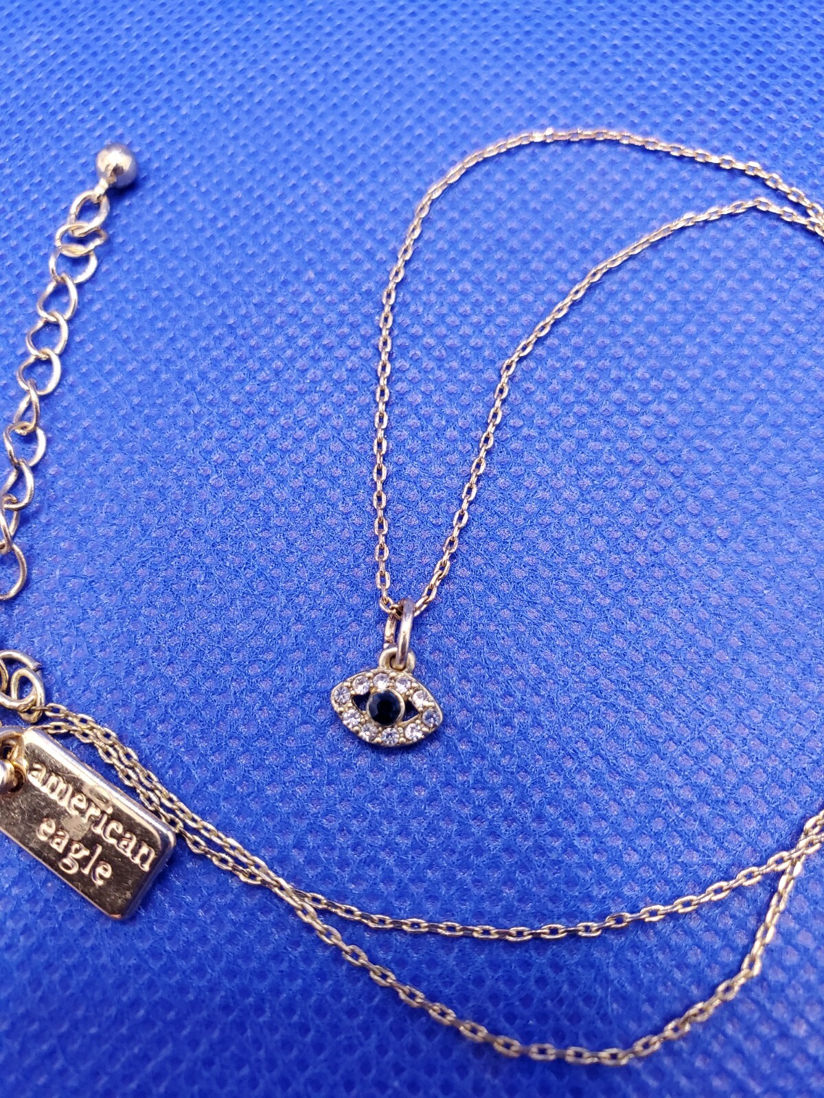 American Eagle Evil Eye Pendant with Rhinestone Good Luck & Protection Necklace