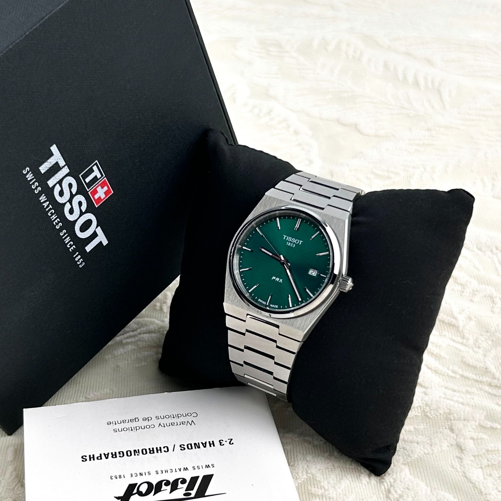 Tissot PRX 40mm stainless steel Green Dial Men’s Quartz Watch T137.410.11.091.00