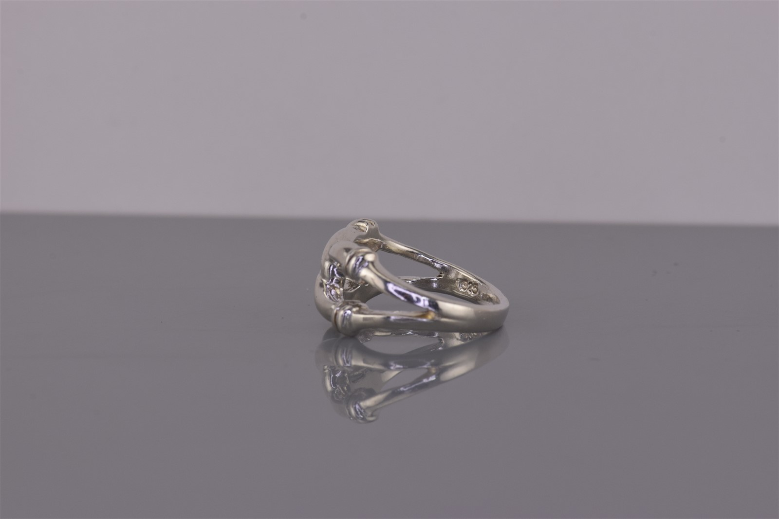Sterling Silver 10mm Collared Looped Love Knot Solid Band Ring 925 Sz: 5