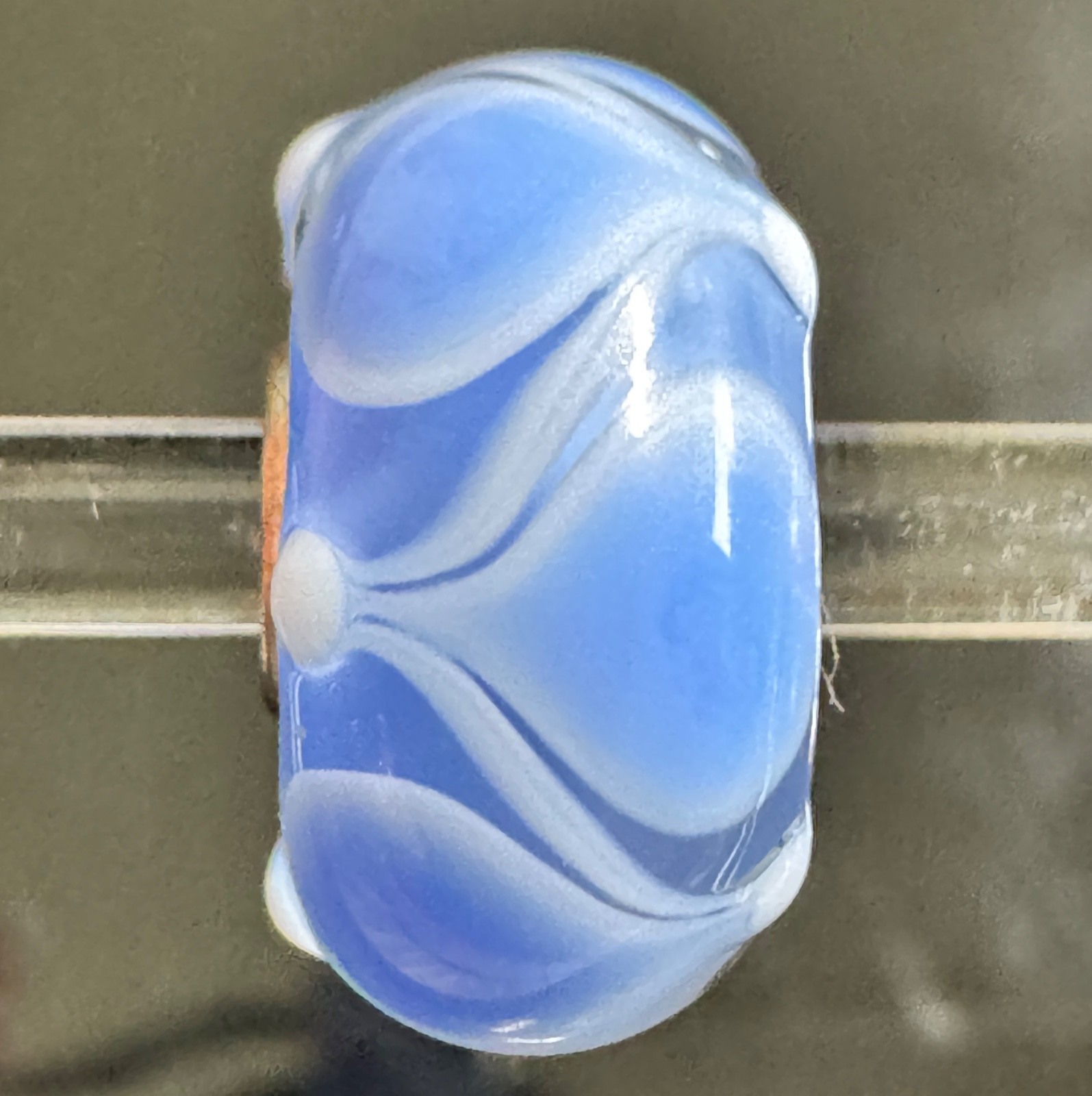 Trollbeads Light Blue Unique Beautiful Periwinkle Glass Bead